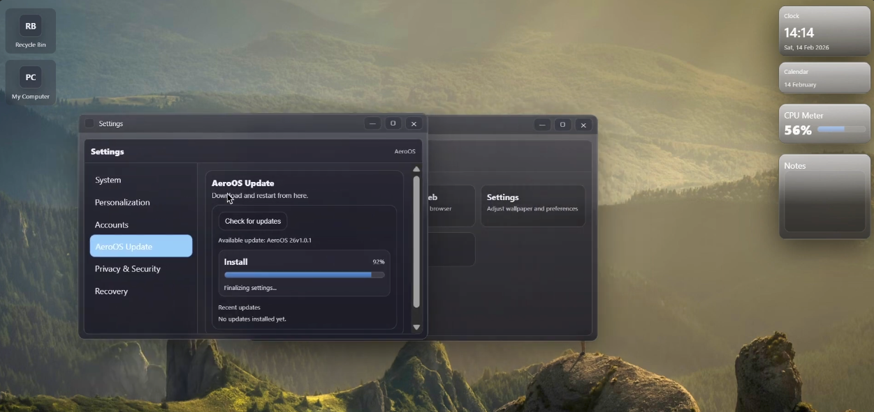AeroOS Settings